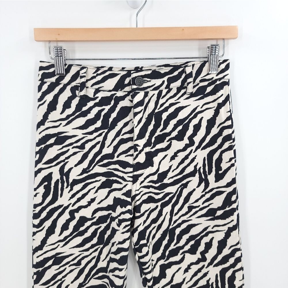 Motel Rocks Zoven Trouser 90s Zebra Print Flare High Waist Pants NWT - Picture 5 of 16